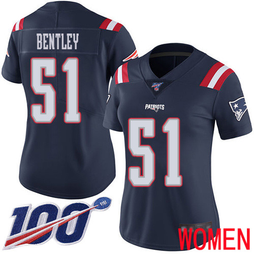 New England Patriots Football #51 100th Limited Navy Blue Women Ja Whaun Bentley NFL Jersey->youth nfl jersey->Youth Jersey